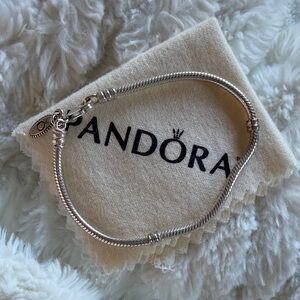 Pandora Sterling Silver Snake Chain Bracelet w/ Lobster Clasp 925 ALE